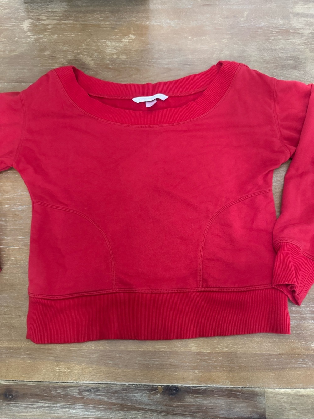 Victoria's Secret Red Scoop-Neck Sweatshirt